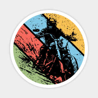 Vintage Grunge Biker Pop Art – Distressed Motorcycle Rider Retro Tee Magnet